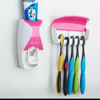 Toothpaste dispenser & brush holder