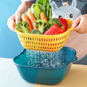 2in1  bowl and sieve vegetables/fruit drain basket