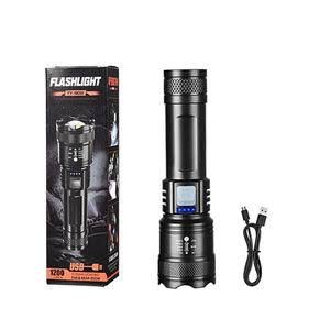 Lumen Rechargeable 5 Modes LED Flashlight with COB Side Light Battery Powered Torch