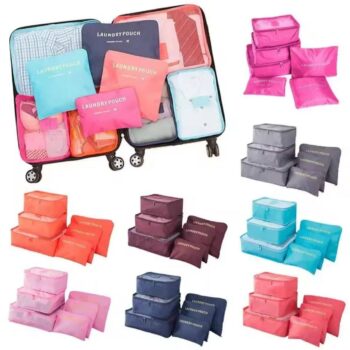 6pcs Set Travel Storage Bags only black