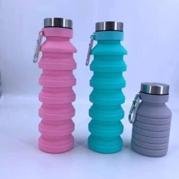 Silicone/collapsible water bottle-pink
