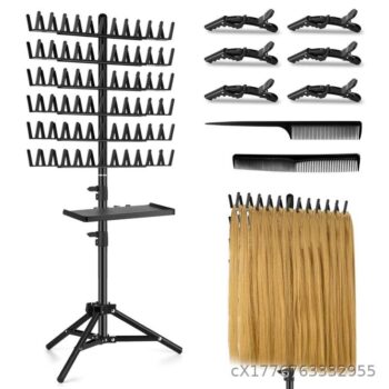 standing hair braiding rack (with tripod stand, tool tray, and accessories)