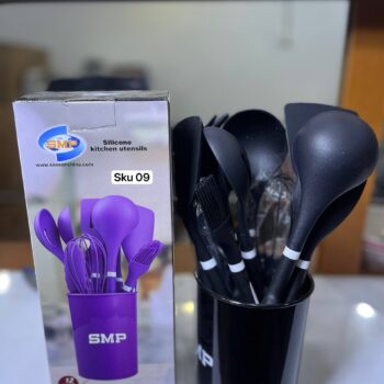 Smp silicon kitchen spoon set  with stand