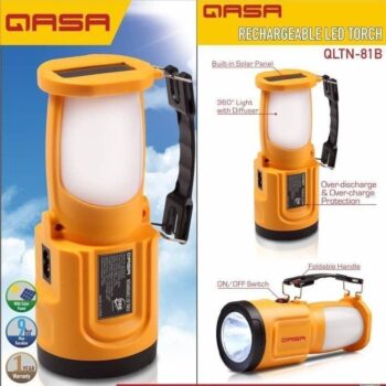 Qasa rechargeable LED torch light with solar panel
