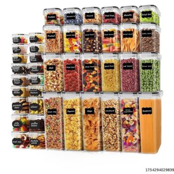 42pcs Airtight Container With Label/Measuring Spoon And Pen